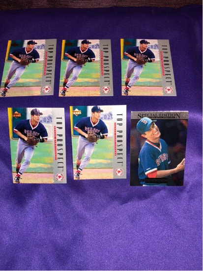 Nomar Garciaparra 6 Card Upper Deck Rookie Card Lot
