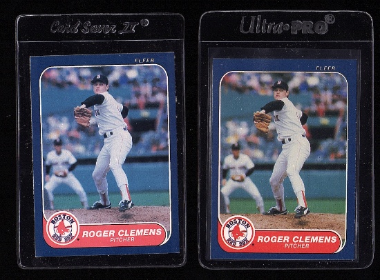 Roger Clemens 2 Card 1986 Fleer Lot