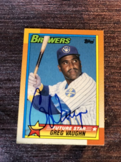 Greg Vaughn Autographed Card