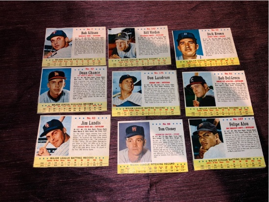 1963 Post Cereal Lot of 9 Cards