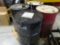 FOUR (4) 55 GALLON OIL DRUMS-ONE EMPTY AND THREE W/OIL