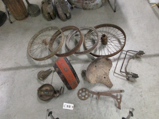 ANTIQUE WHEELS, SEAT PAN, SEAT SUPPORT SPRINGS, J MODEL OR EARLIER BRAKE UN