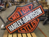 LARGE HARLEY DAVIDSON CREST & SHIELD TWO SIDED SIGN