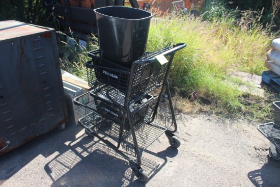 Small Shopping Cart W/ Baskets, Peg Hooks
