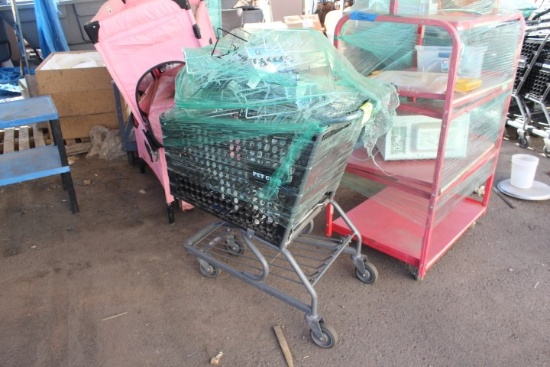 Shopping Cart W/ Wire Merchandising Parts