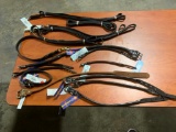 Leather Dog collars and leashes in various sizes and styles