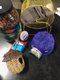 Adult iguana food, run around wheel, breeding nest, mini igloo and perch cups