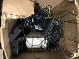 Computer mouse, register receipt printer, scanner, register display, change holders, wires and cords