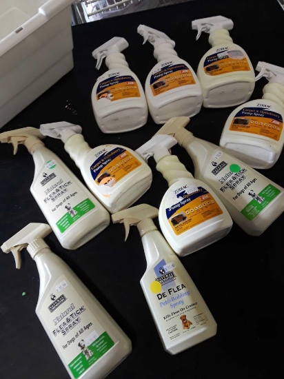 Flea and tick sprays for upholstery and dogs