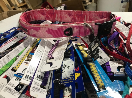 Pet collars, leashes and/ or accessories - Mixed brands and colors