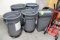 Group Of Assorted Trash Cans