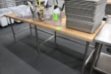 8' Wood Top Bakery Table