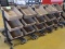 3-level merchandisers, wooden boxes on steel frames w/ casters