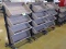 4-level merchandisers, wooden boxes on steel frames w/ casters