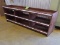 2-sided low wooden merchandising shelf