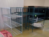 wire shelving units, w/ contents