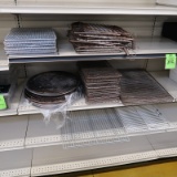 contents of 4' section: assorted cooling racks & pizza pans