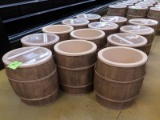 wooden barrels w/ bulk containers