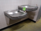 pair of Elkay refrigerated drinking fountains
