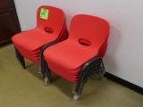 stackable kid's chairs, steel frame w/ plastic seat & back