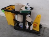 janitorial cart w/ supplies