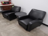 reclining leather chairs w/ coffee table