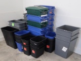 assorted waste & recycle receptacles