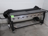 outdoor grill, on casters, 8-burner, propane
