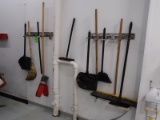 stainless broom hangars w/ brooms
