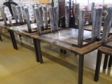 sets of nesting tables, steel frames w/ wooden tops