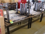 sets of nesting tables, steel frames w/ wooden tops