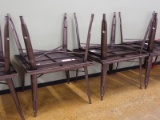 square metal cafe tables, metallic
