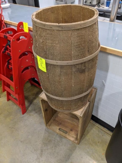 Barrell and wood crate