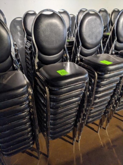 (10) Stackable 3ft H padded chairs