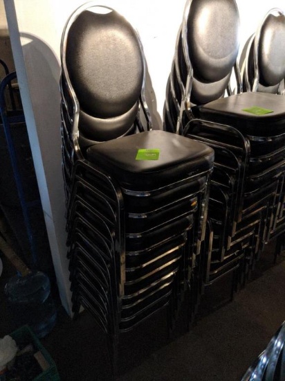 (10) Stackable 3ft H padded chairs