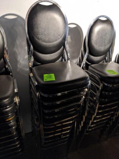 (10) Stackable 3ft H padded chairs