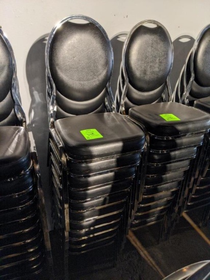 (10) Stackable 3ft H padded chairs
