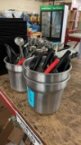 Stainless containers with smallwares