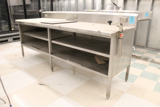 8' Stainless Steel Table W/ Polyboard And Can Opener