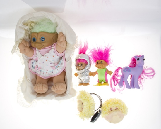 Lot of Vintage Toys - Trolls, My Little Pony & Cabbage Patch Kid Ear Muffs
