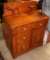 PINE WASHSTAND W/ HALF BACKSPLASH, SINGLE