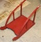 ANTIQUE RED SLED W/ IRON SKIS, REFINISHED