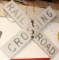 OLD ALUMINUM RAILROAD RR CROSSING CRISS-CROSS