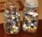2 MASON JARS FULL OF OLD UNSORTED MARBLES