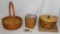 3 LONGABERGER BASKETS INC. TALL TISSUE W/ LID,