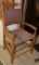 OLD SHAKER ARMCHAIR W/ WOVEN RIBBON SEAT & BACK