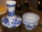 3 PCS ORIENTAL INC. CANTON VASE & PLANTER