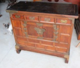 ORIENTAL CHEST/CABINET W/ 3 SMALL DRAWERS