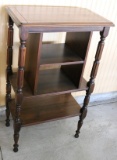 VTG MAHOGANY SMALL ETAGERE TABLE W/