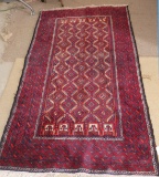 RED & BLUE SEMI ANTIQUE RUG